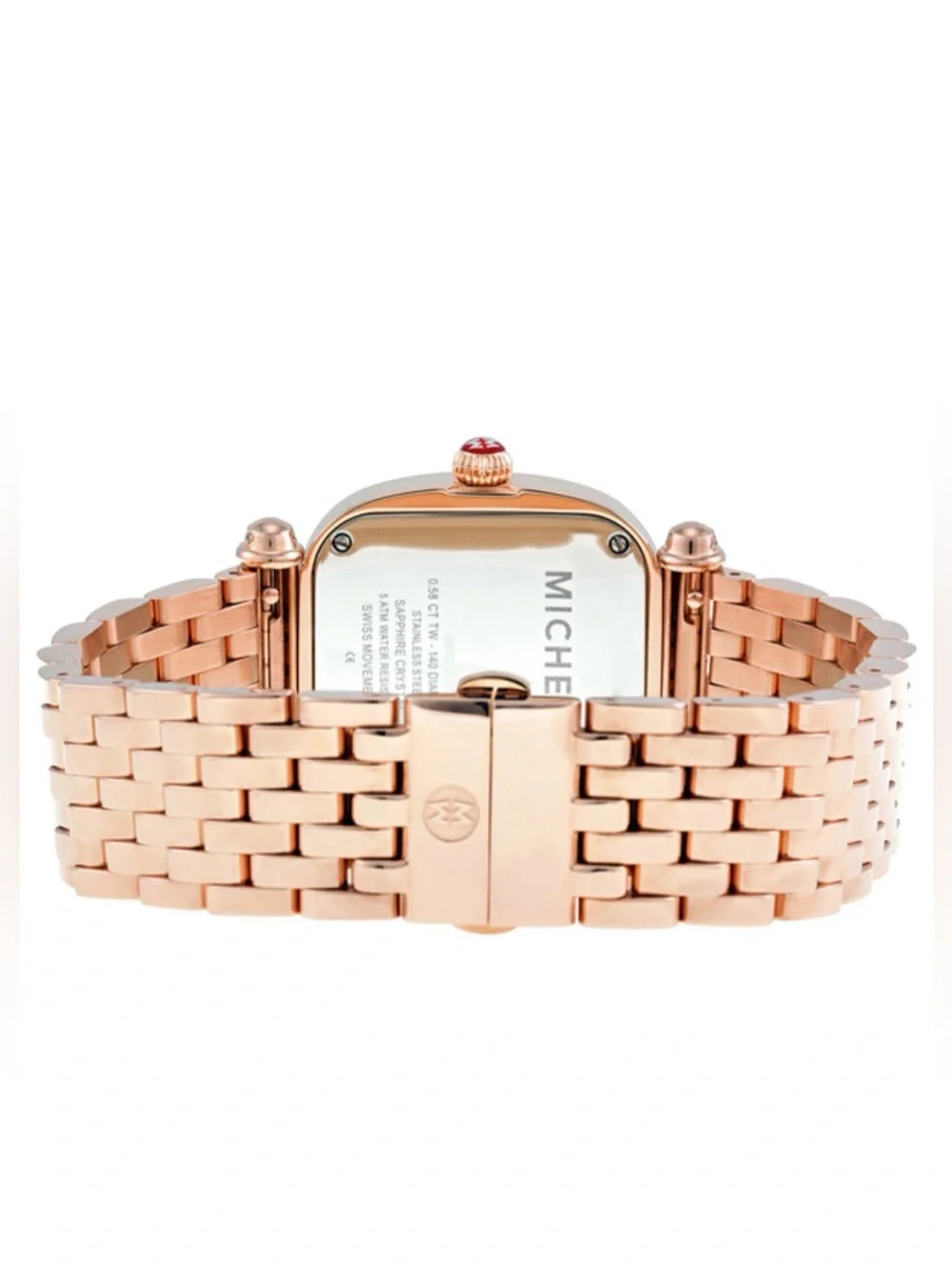 Michele Caber Isle Mother of Pearl Diamond 18 kt Rose Gold-Plated Ladies Watch